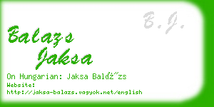 balazs jaksa business card